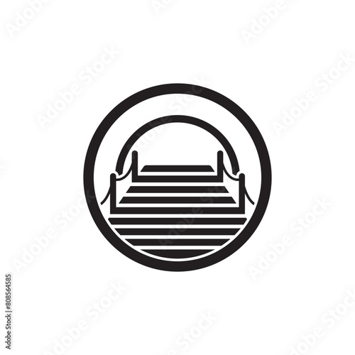 Harbor pier logo icon,design vector illustration template