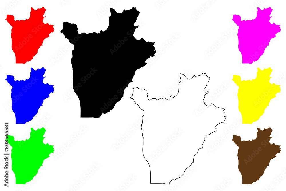 Burundi map vector illustration, scribble sketch Republic of Burundi Burundi map vector illustration, scribble sketch Republic of Burundi