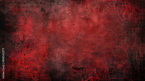 Gothic Christmas: Vintage Grunge Texture on Old Red Background