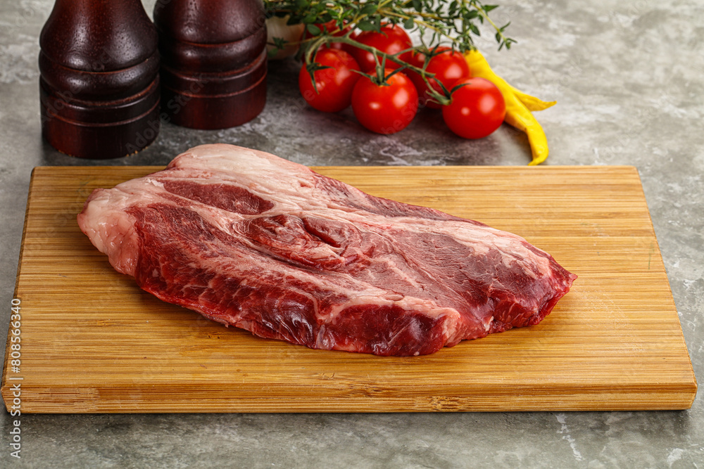 Raw beef chuck roll steak Raw beef chuck roll steak