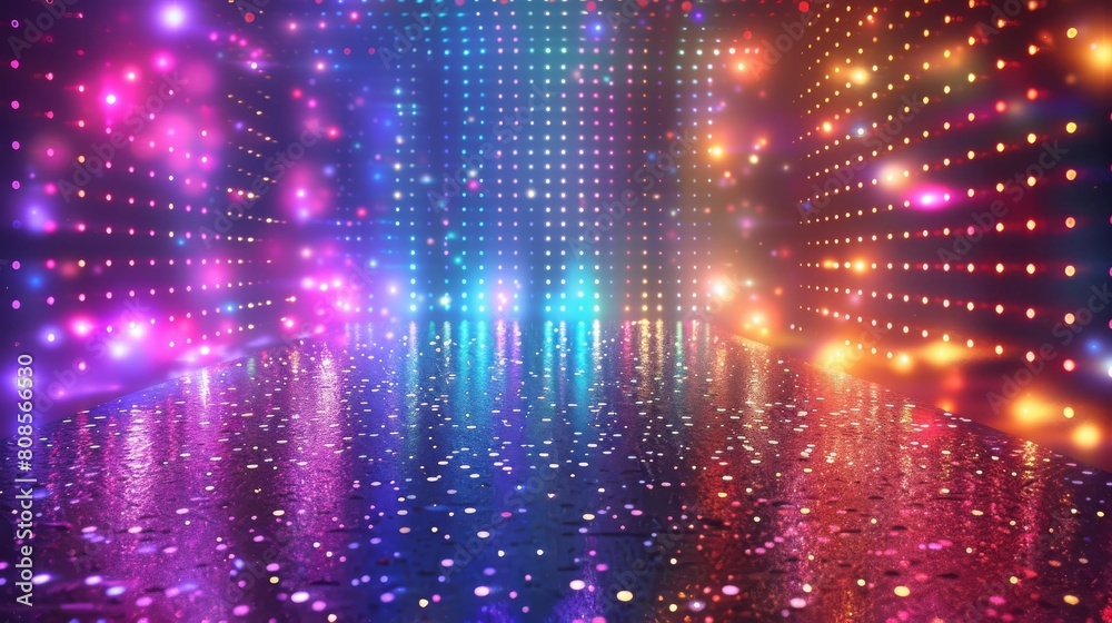 Carnival background disco glowing wall colorful background. Generative AI. Carnival background disco glowing wall colorful background. Generative AI.