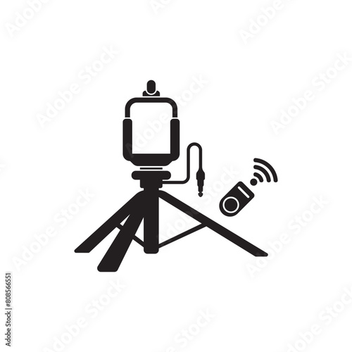 Selfie stick logo symbol icon, vector illustration design
