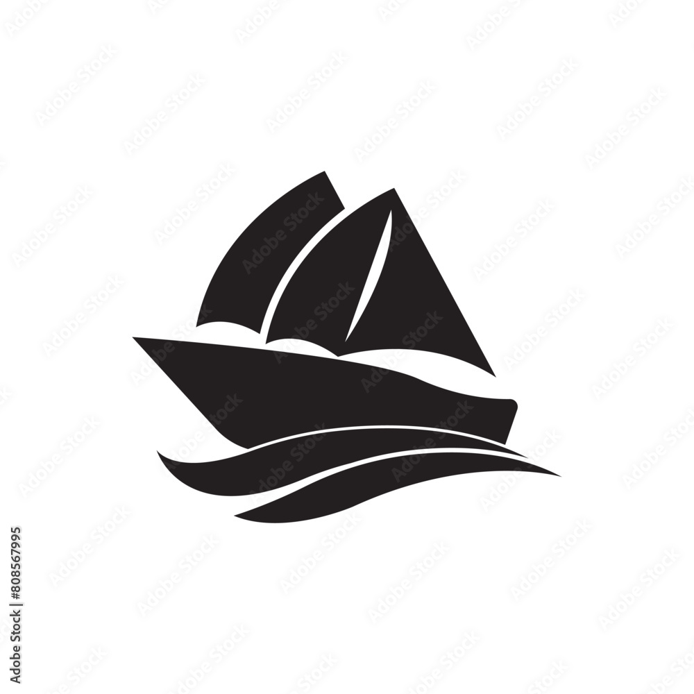 Sailboat symbol logo icon design vector illustration