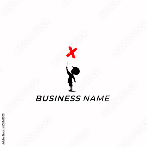 design logo creative letter X and son play ballon