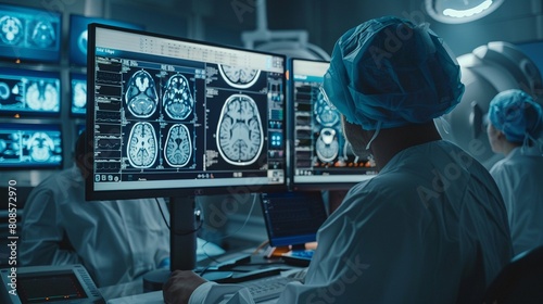 In a poignant moment, the human side of hightech medicine is showcased as a neurosurgeon uses cuttingedge tech to enhance patient recovery 8K , high-resolution, ultra HD,up32K HD photo