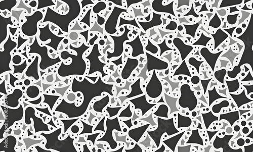Black and white geometric pattern. Abstract seamless pattern. AI generated.