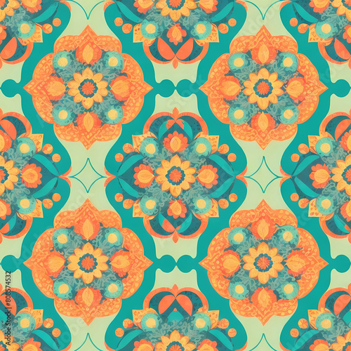 Colorful Boho Retro Seamless Pattern for Vibrant Design