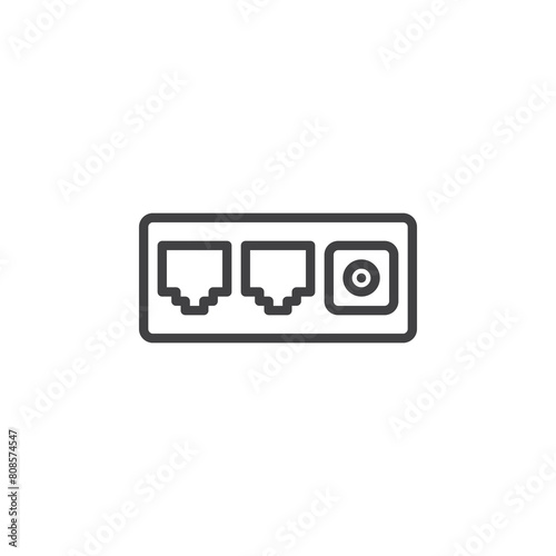 Network Hub Port line icon