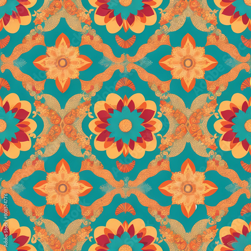 Colorful Boho Retro Seamless Pattern for Vibrant Design