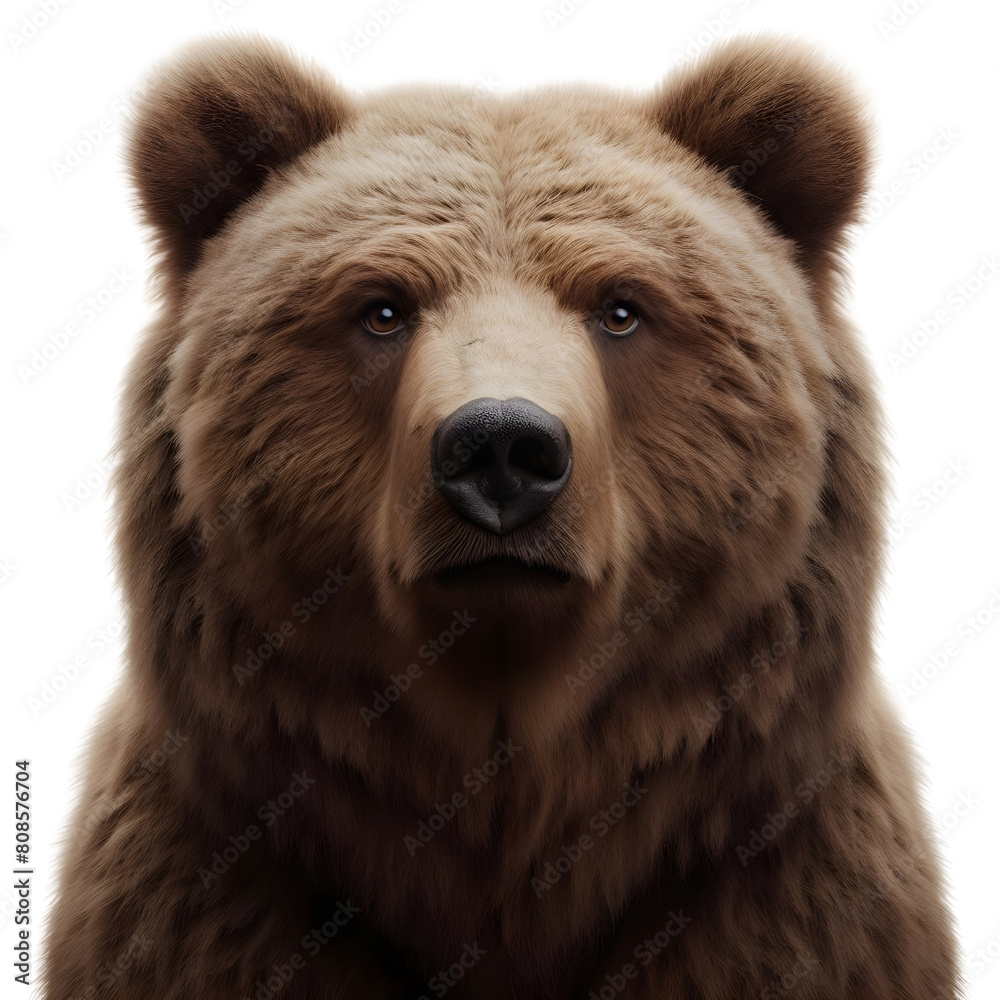 a calm brown grizzly bear, transparent background, png a calm brown grizzly bear, transparent background, png