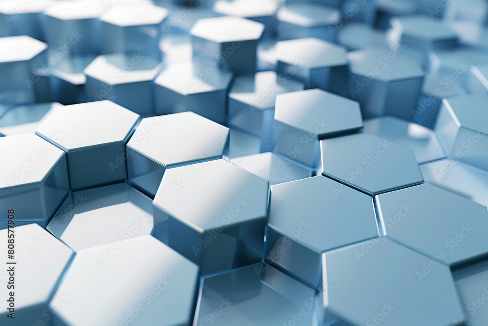 Geometrically arranged hexagons creating a sense of depth and dimension, abstract , background Geometrically arranged hexagons creating a sense of depth and dimension, abstract , background