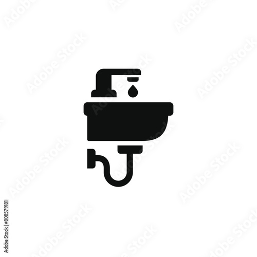 Bathroom sink icon isolated on transparent background