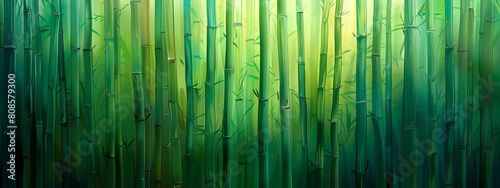 A minimalist background featuring vertical lines in varying shades of green  resembling a bamboo forest.