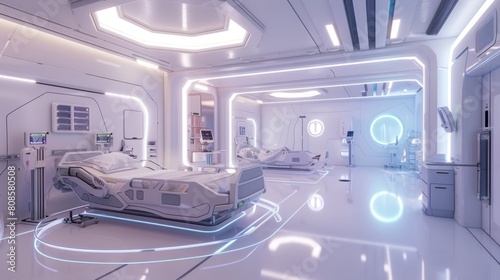 Futuristic hospital room with high-tech equipment © suteeda