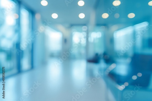 abstract blur contemporary office interior blue background concept © kashif 2158