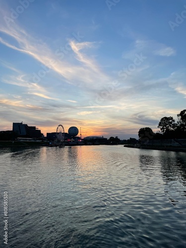 sunset over the river