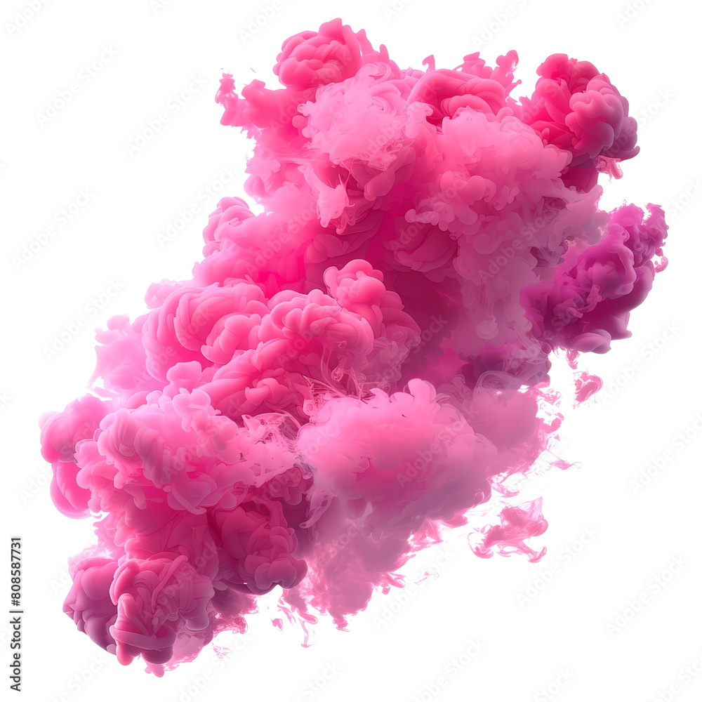 Soft pink smoke cloud isolated on transparent background, ideal for gentle and artistic themes Soft pink smoke cloud isolated on transparent background, ideal for gentle and artistic themes