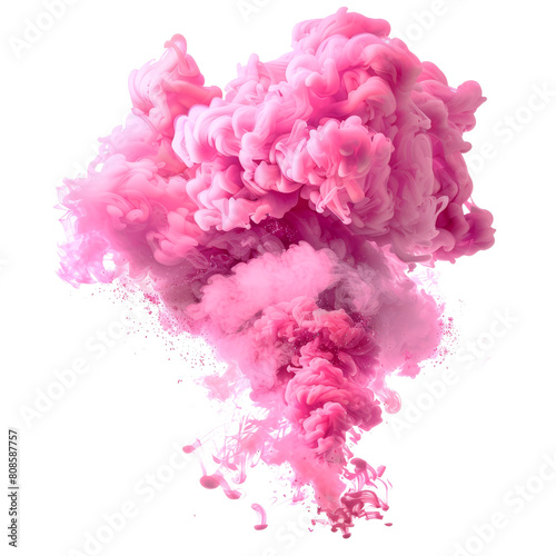 Light pink smoke cloud isolated on transparent background, perfect for subtle visual effects and creative backgrounds