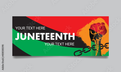 Happy Juneteenth Freedom Day Banner Design, Juneteenth Day Rally Banner Design.