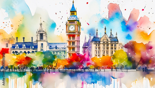 London in Soft Focus: A Watercolor Impression