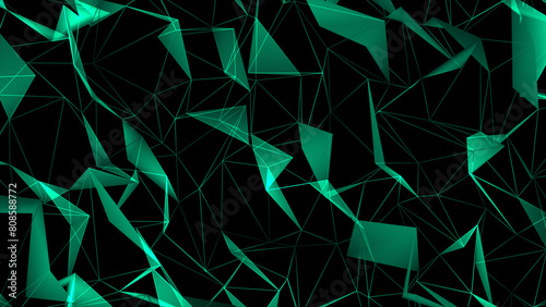 Abstract light blue plexus connected triangle line moving technology futuristic background
