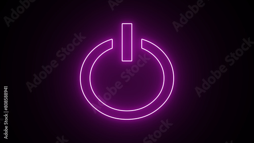 Purple neon power icon button Icons that are turned on and off Buttons, Power Switch Icons, Energy Switch signs, Turn-Off symbols, and shut-down Energy Icon
