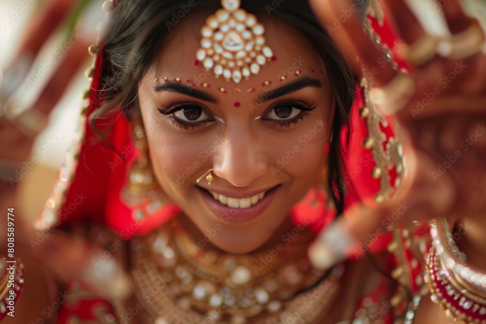 smiling East Indian dancer smiling East Indian dancer