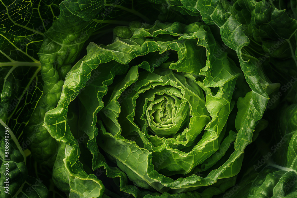 Obraz premium swirls in shades of green,in shapes of cabbage 