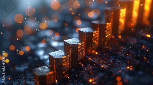 The image shows a close-up of a circuit board with a glowing orange light