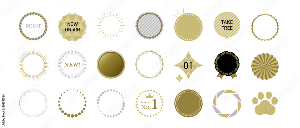 A set of various round frames that are easy to use as a focal point of your design.
A set of various round frames that are easy to use as a focal point of your design.