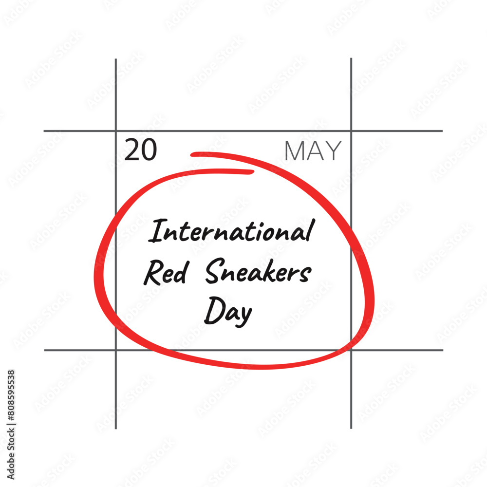 Obraz premium International red sneakers day May 20, calendar date.