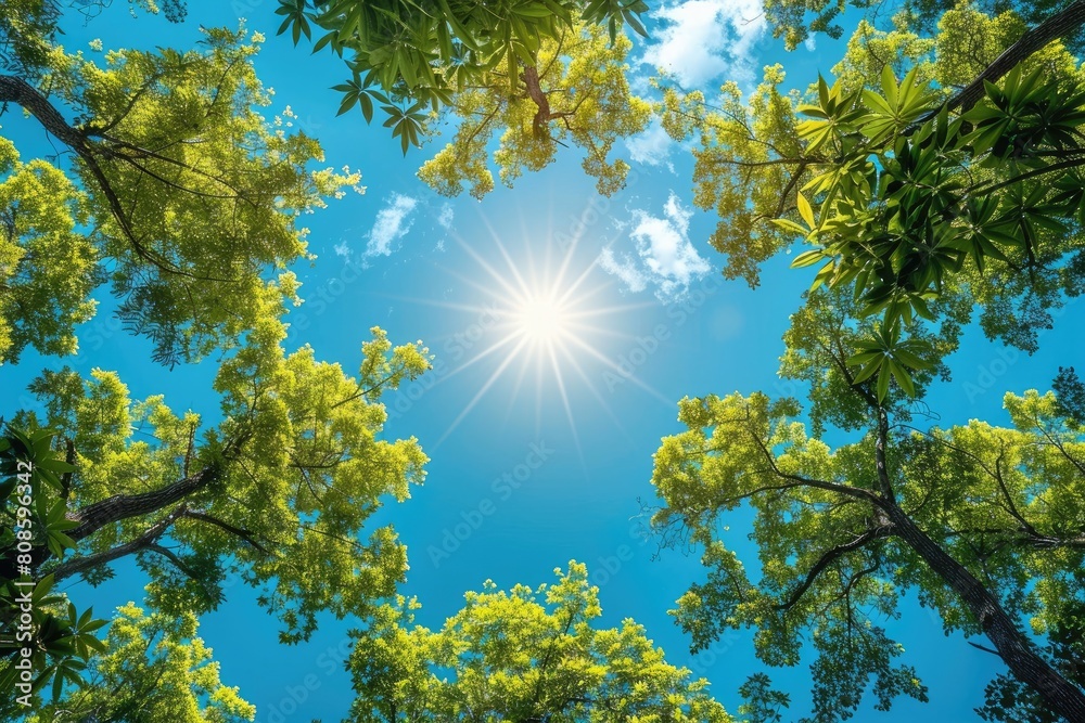 Obraz premium beautiful green forest on a sunny day professional photography