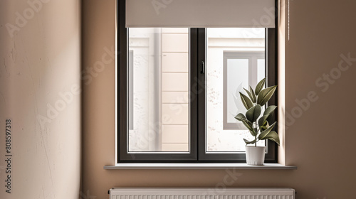 Relaxing interiors composition with natural light coming into a room trough a window.