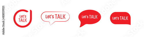 Lets talk sign on white background