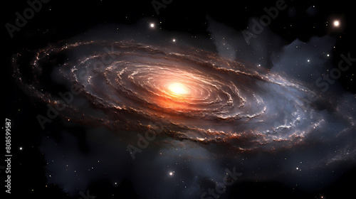 A spiral galaxy with a massive supermassive black hole at its center