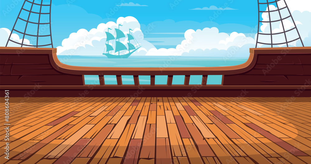 Foto Empty deck on a ship