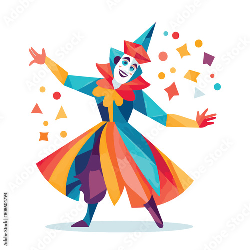 Playful Jester Minimalist Vector Art