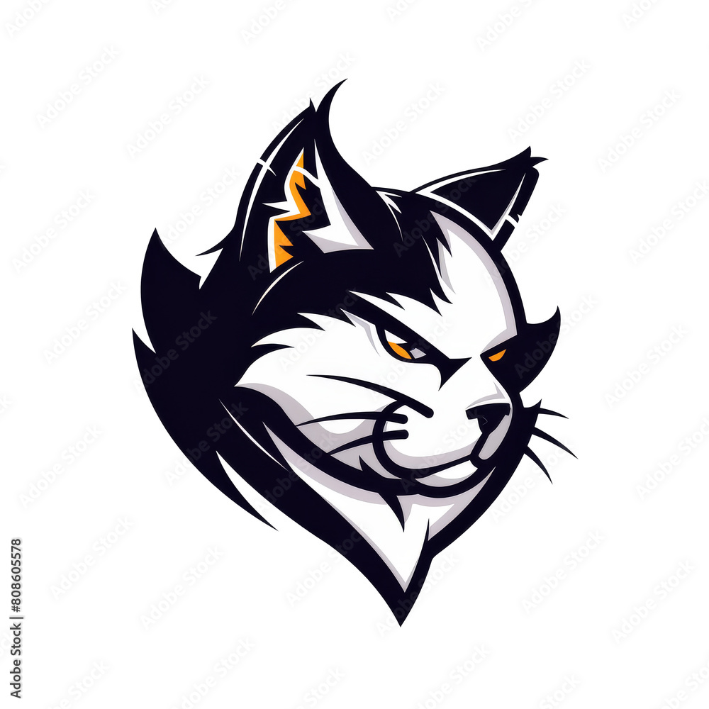Fierce and stylized wolf mascot design
