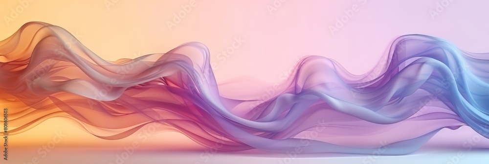 Modern abstract art style pastel pink and lilac yellow colours background with air waves effect, banner Modern abstract art style pastel pink and lilac yellow colours background with air waves effect, banner