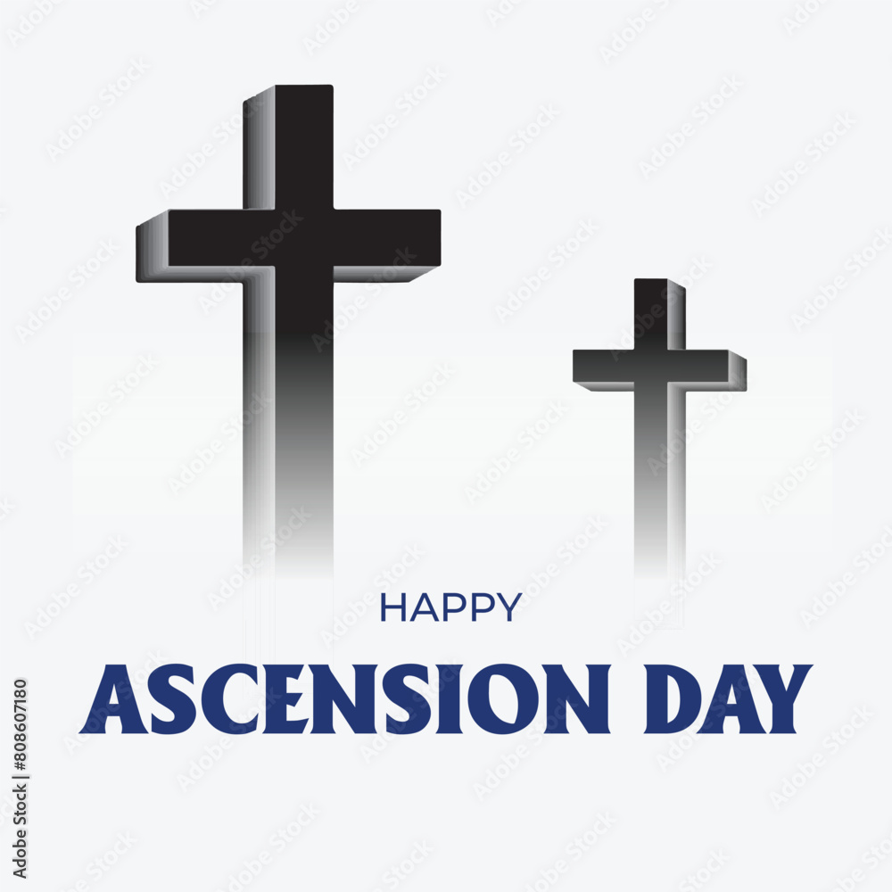 Fototapeta premium Happy Ascension Day of Jesus Christ. Illustration of resurrection Jesus Christ. Sacrifice of Messiah for humanity redemption.