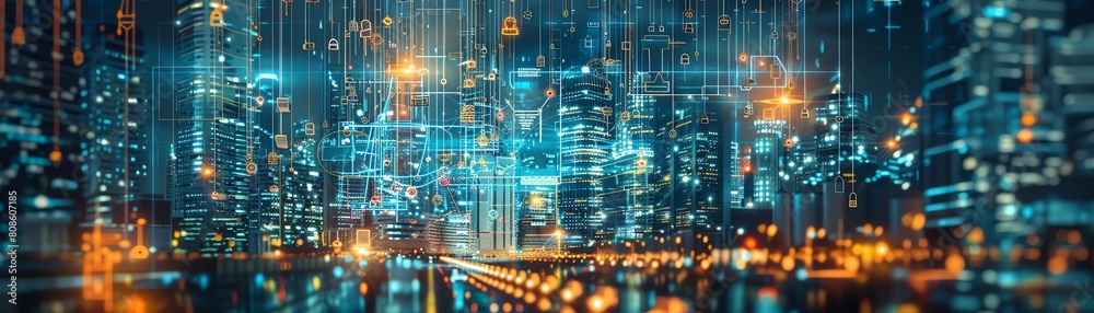 A stunning digital painting of a futuristic cityscape A stunning digital painting of a futuristic cityscape