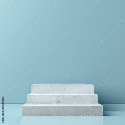 Blue background with a marble podium to showcase your product.