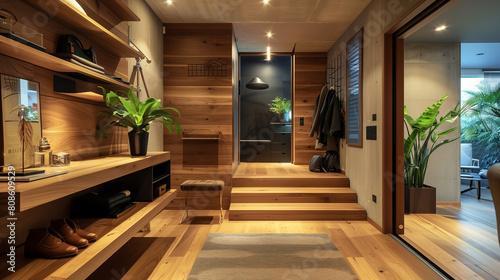 luxury hotel with wooden accents 