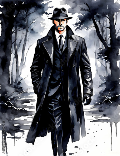 portrait of a man in noir style