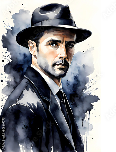 portrait of a man in noir style