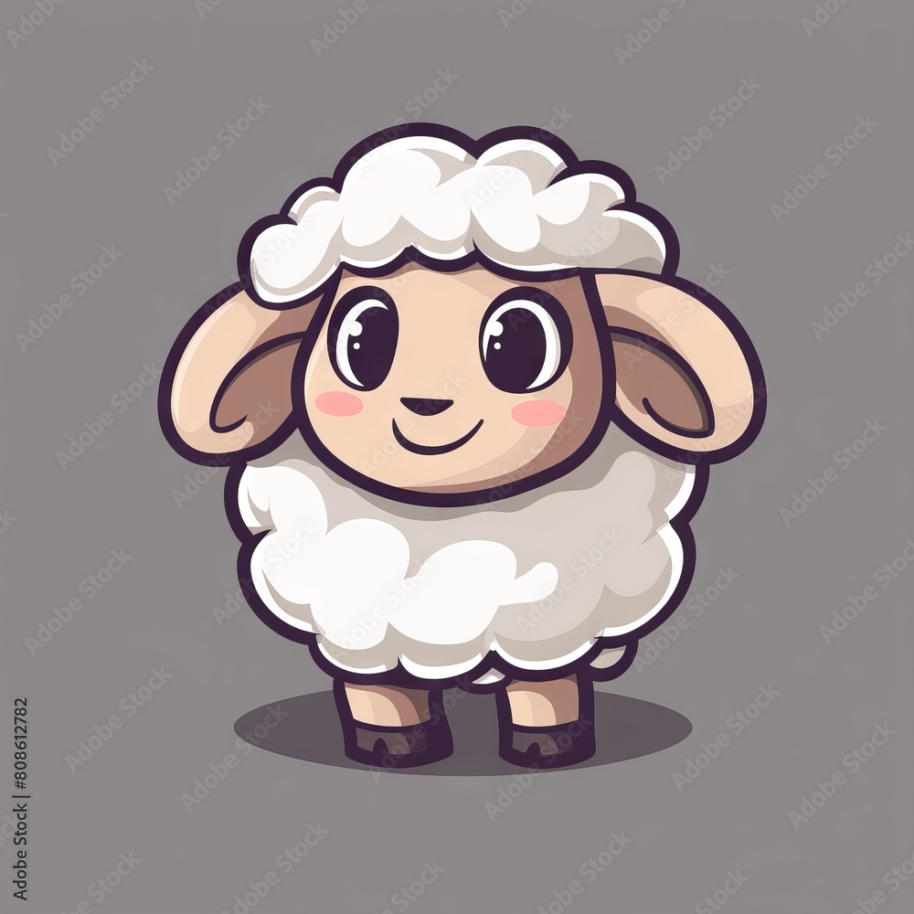 Minimalist Emblem of a Cute Baby Sheep Mascot Minimalist Emblem of a Cute Baby Sheep Mascot