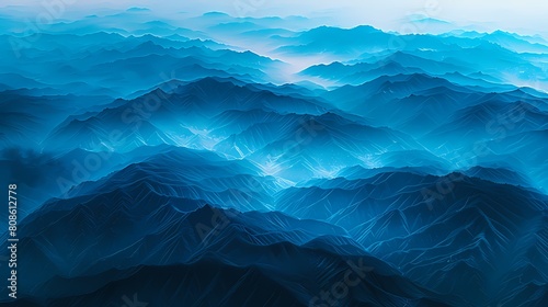 blue mountain illustration poster background