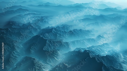 blue mountain illustration poster background