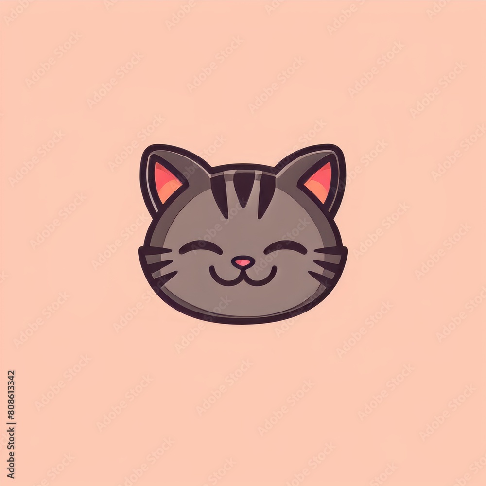 flat vector graphic logo of cute kitten flat vector graphic logo of cute kitten