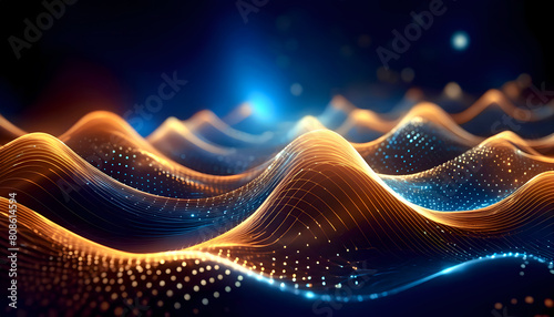 Obraz na płótnie Neuro waves, 3D background